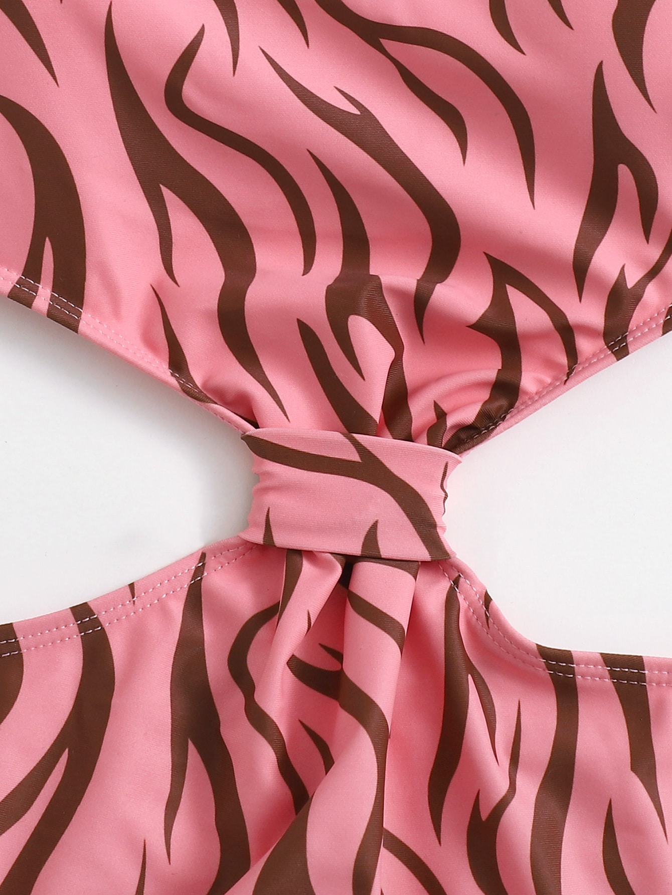 Graphic Cut-out One Shoulder One Piece Swimsuit