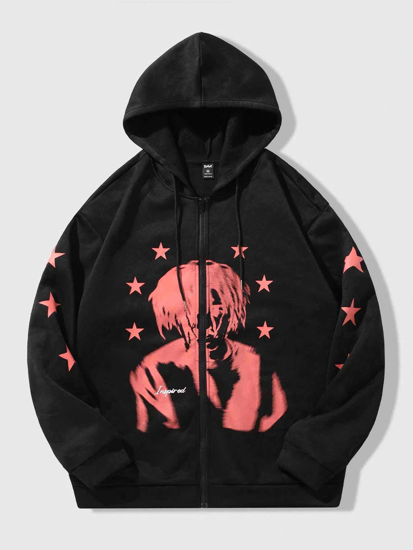 Street Life Men's Character Print Black Hoodie