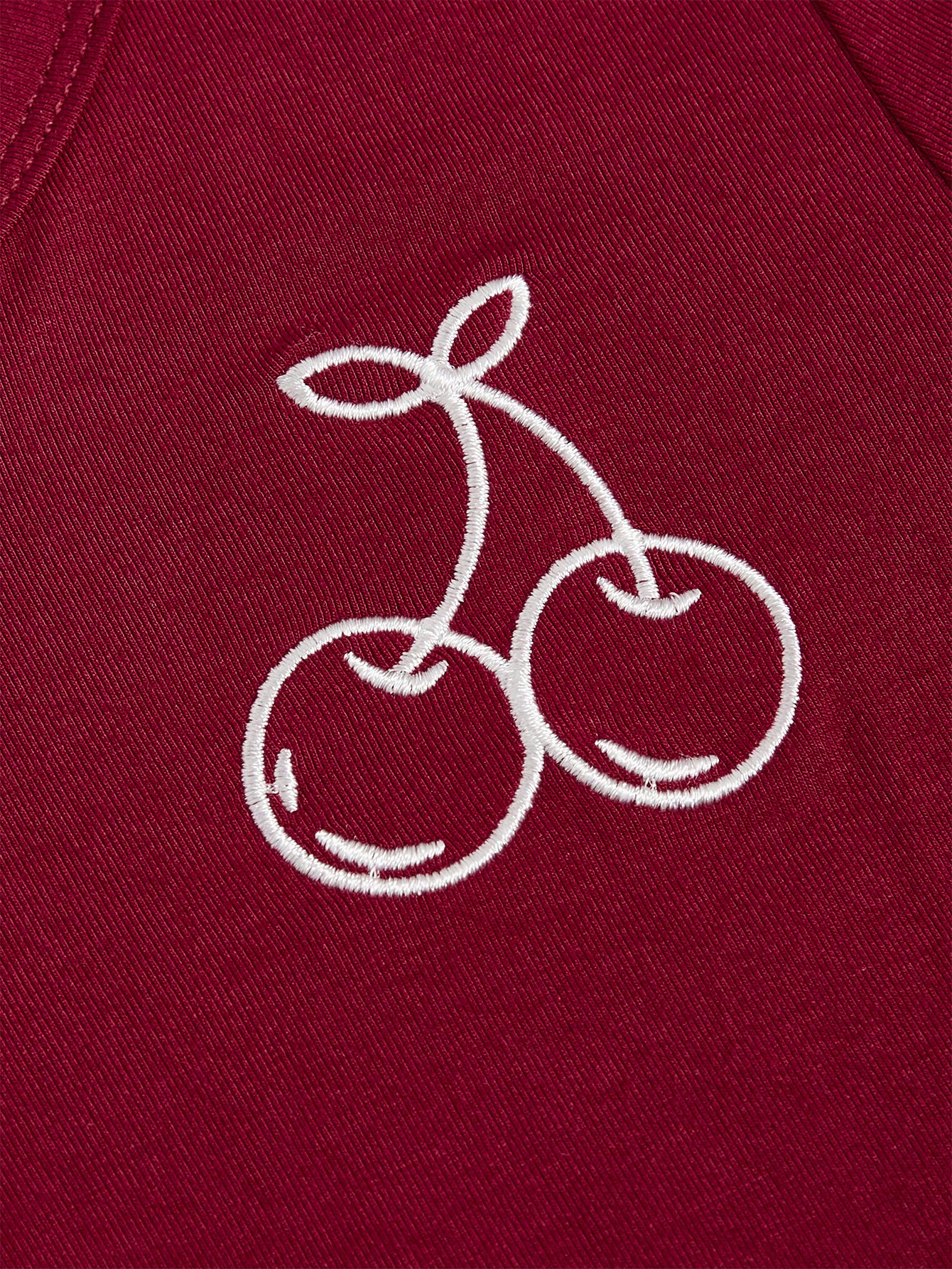 Kawaii Cherry Embroidered Lace Trim Short Sleeve T-Shirt