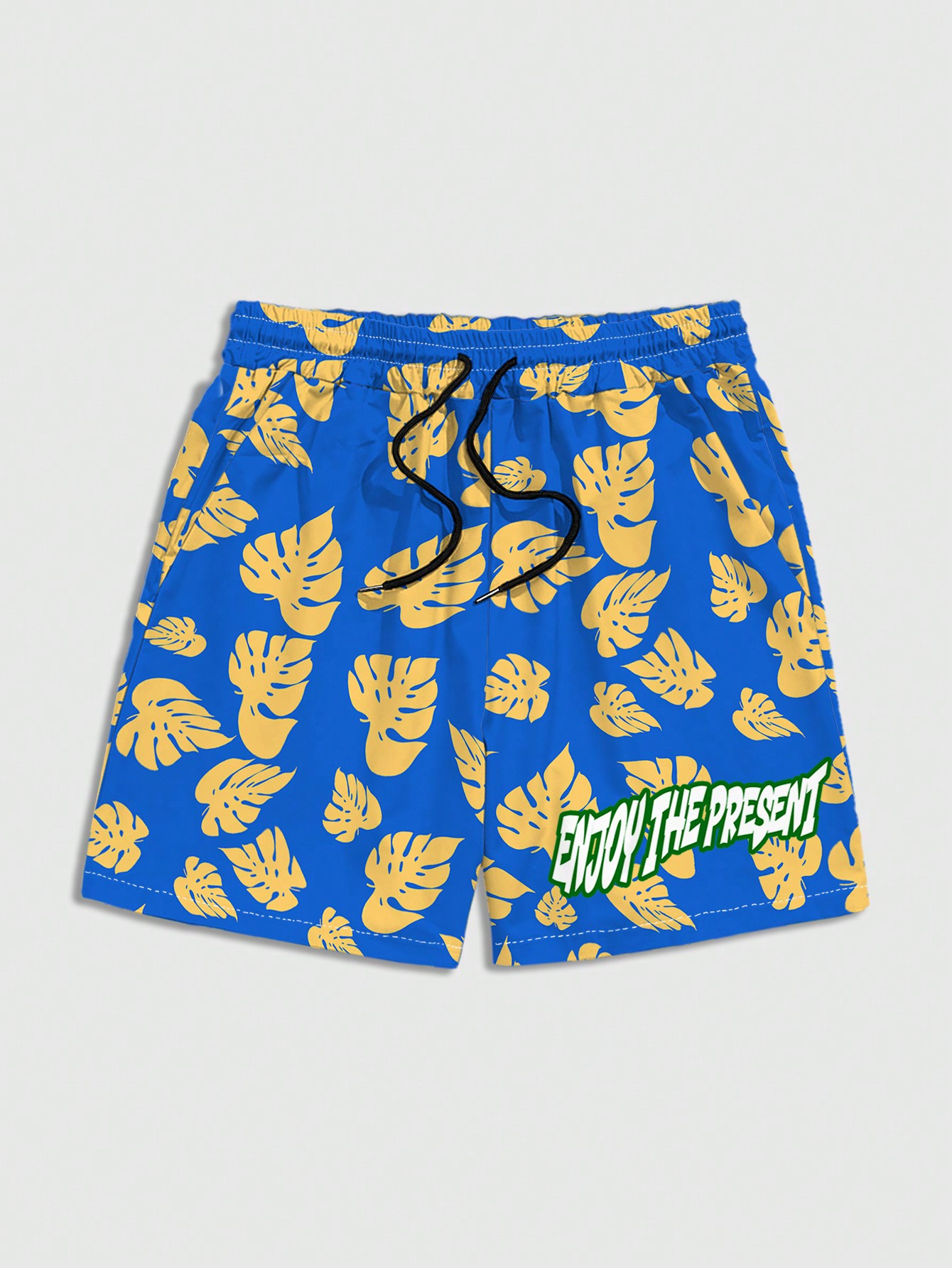 Street Life Men Summer Casual Vacation Coconut Tree Printed Drawstring Waist Shorts