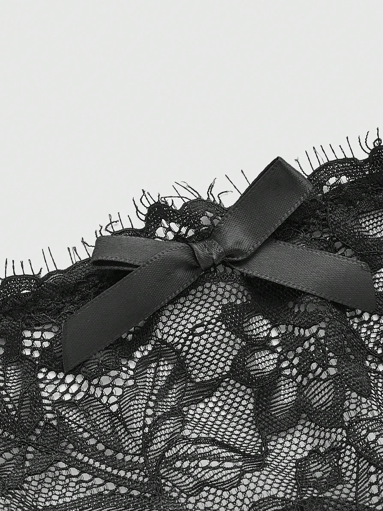 Goth Women Dark Lace Hollow Bowknot Sexy Underwear
