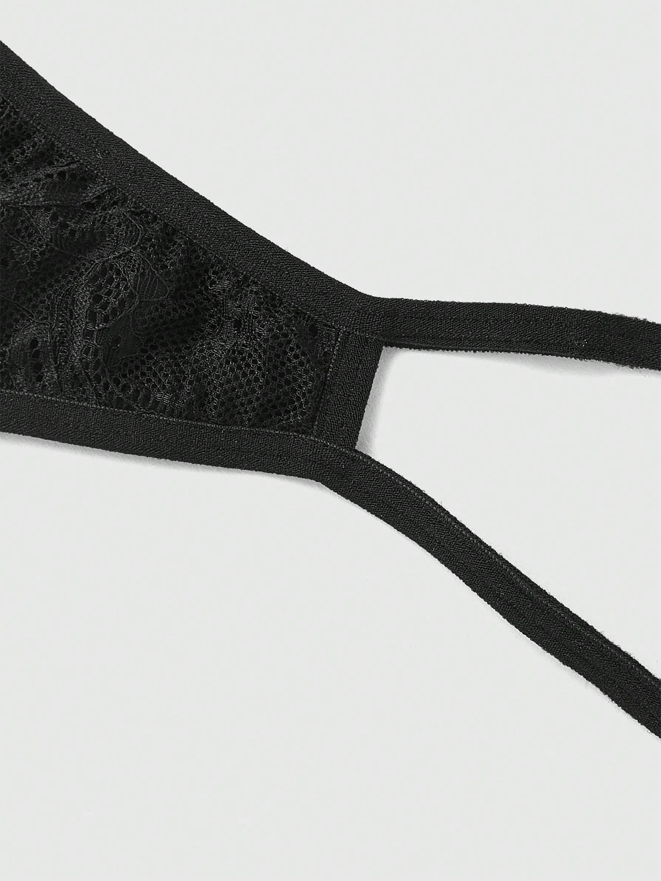 Goth Women Dark Lace Hollow Bowknot Sexy Underwear