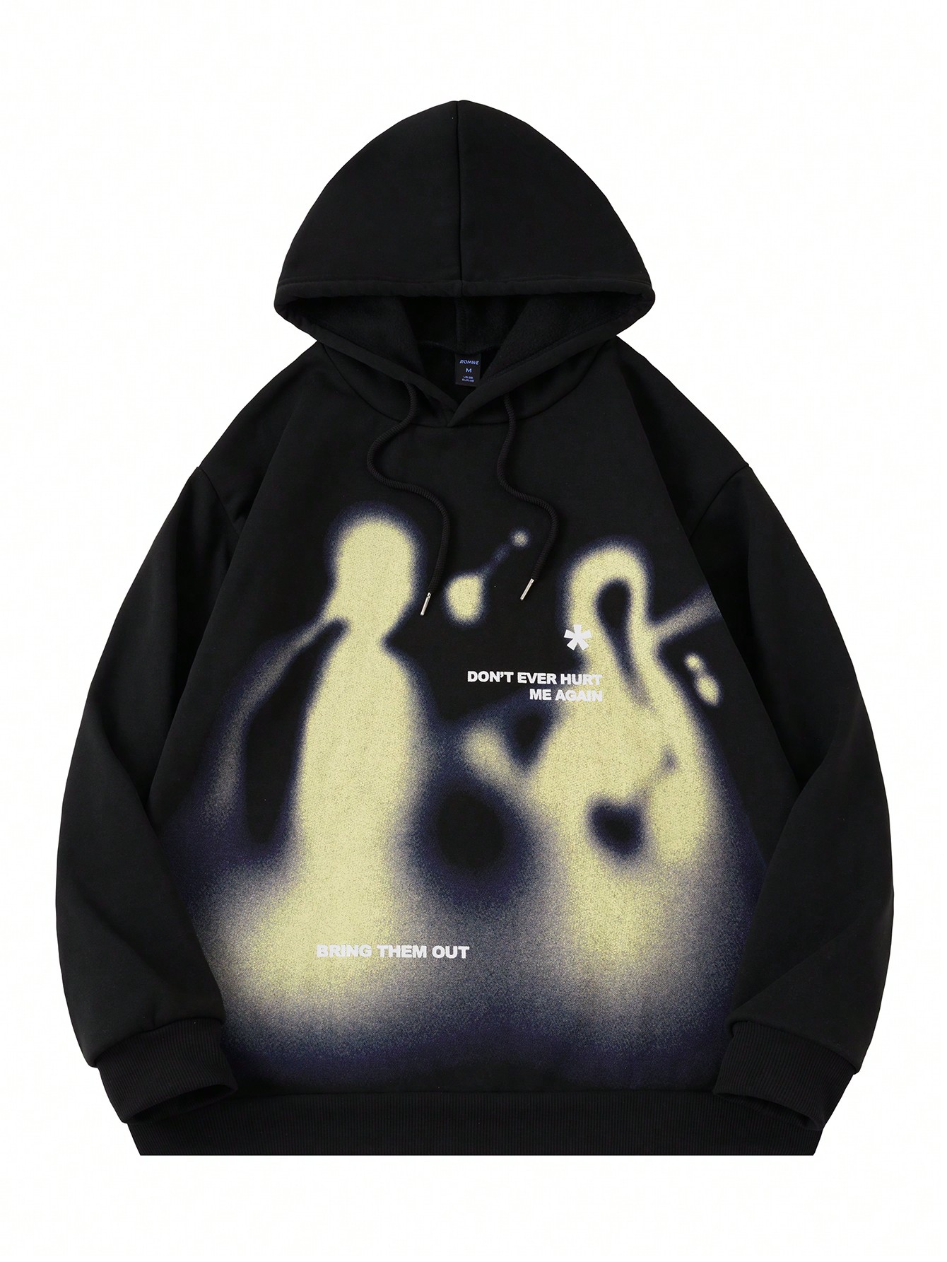 Street Life Men's Blurry Portrait Graphic Hoodie, Retro Streetwear