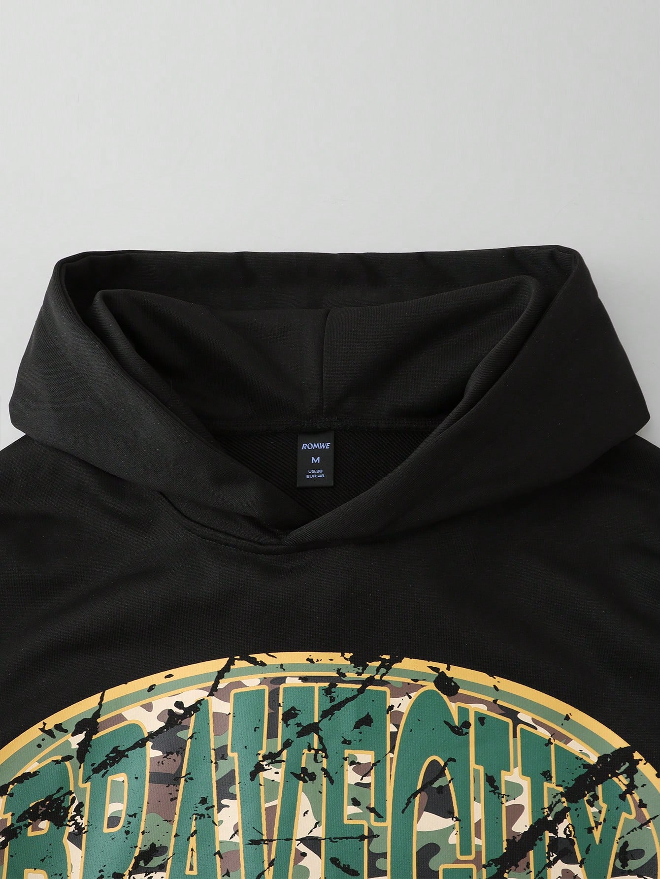 Street Life Men's Loose Short Hooded Sweatshirt With Double Layer Sleeves, Street Style