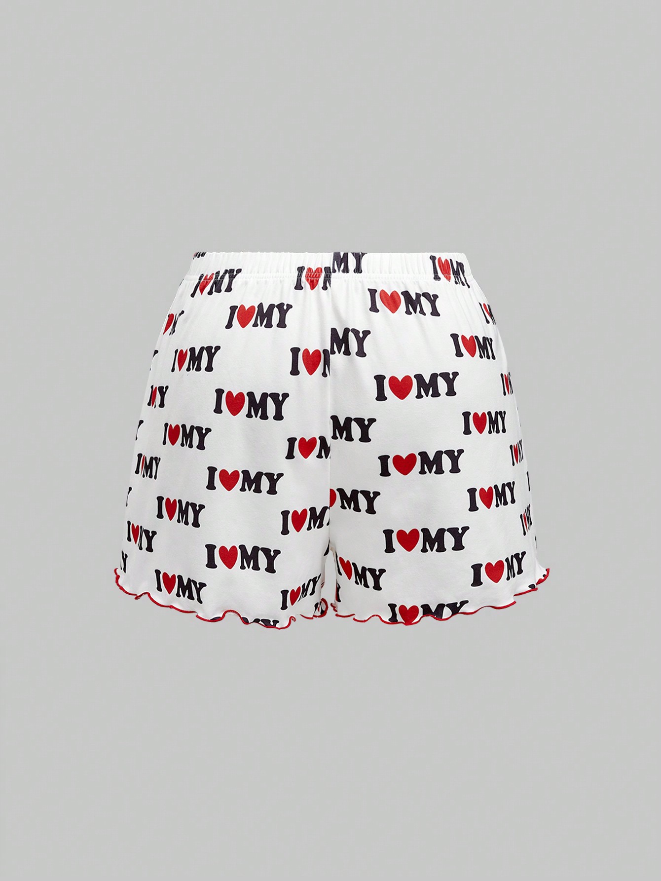 Romantic Valentine's Day Plus Size "I Love My" Camisole & Shorts Sleepwear Set