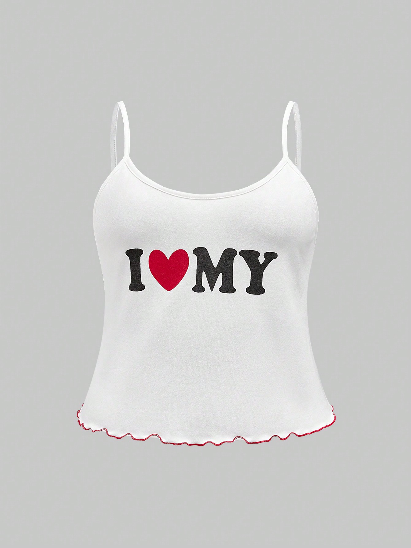 Romantic Valentine's Day Plus Size "I Love My" Camisole & Shorts Sleepwear Set