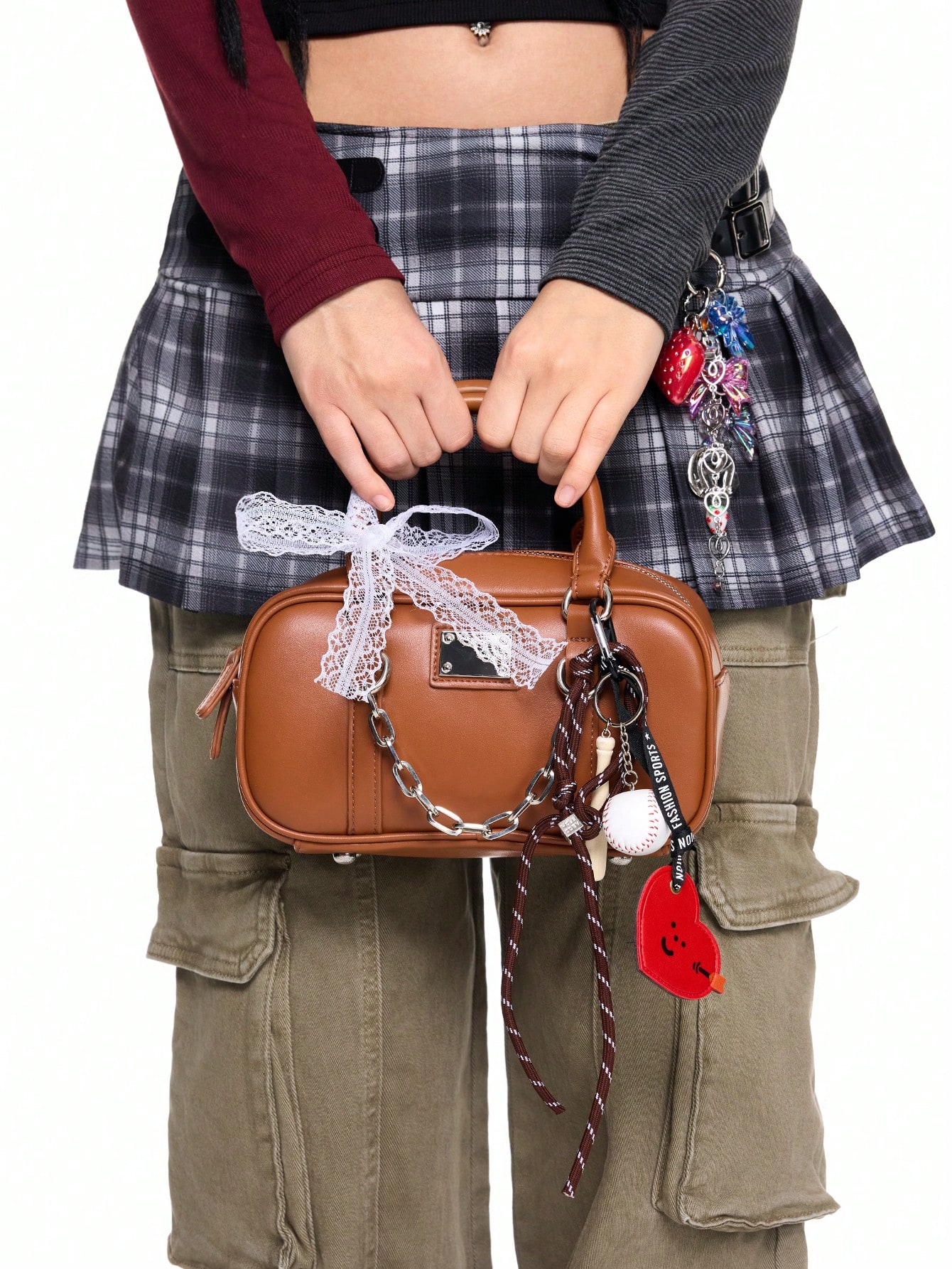 Kawaii Casual Rectangular Shoulder Bag, Brown, Simple & Fashionable For Everyday Use