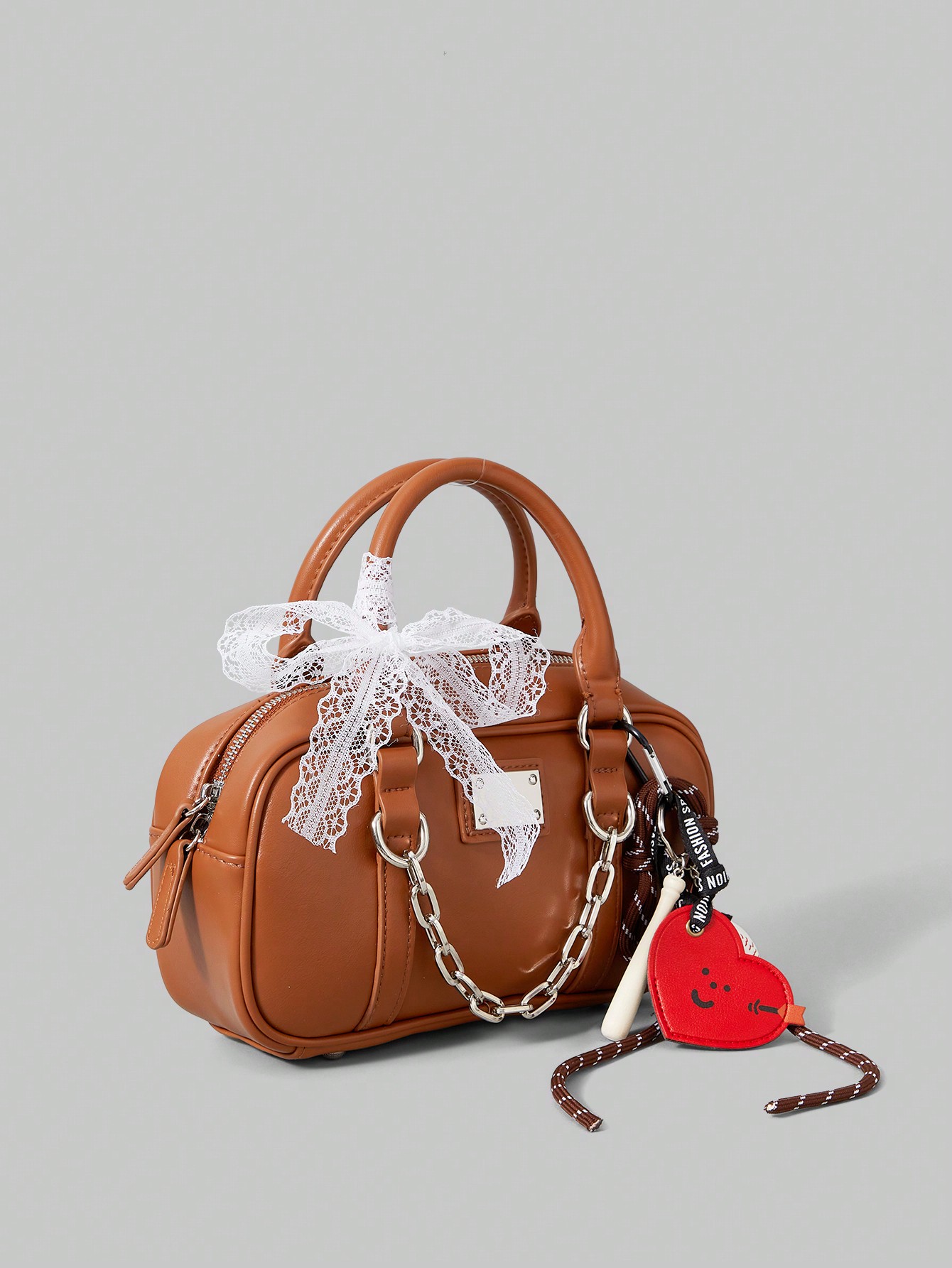Kawaii Casual Rectangular Shoulder Bag, Brown, Simple & Fashionable For Everyday Use